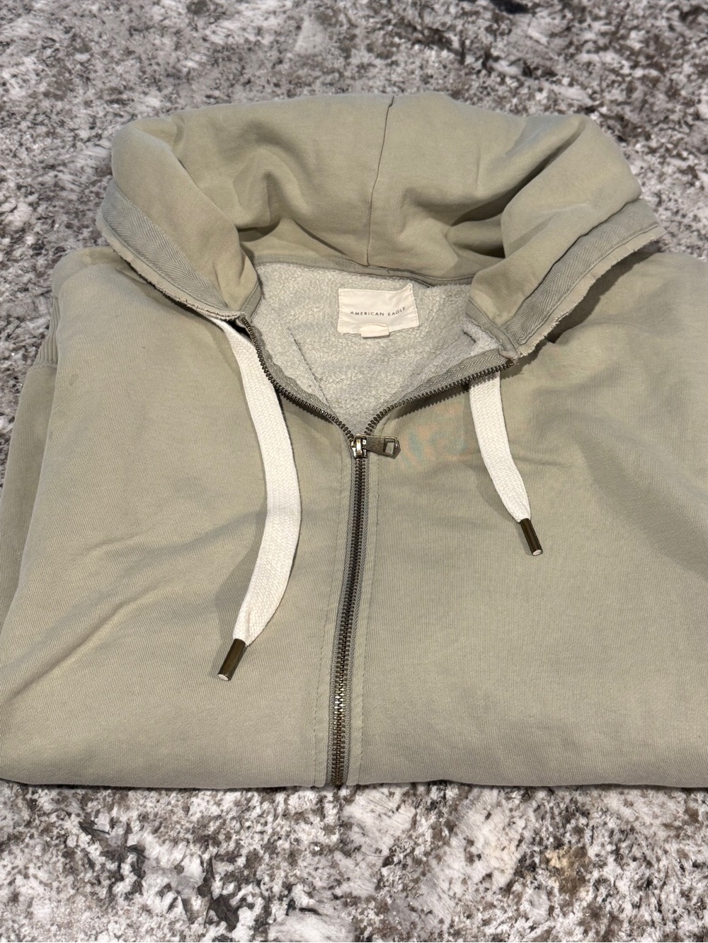 American Eagle Sage Green Full-Zip Hoodie - Size M
